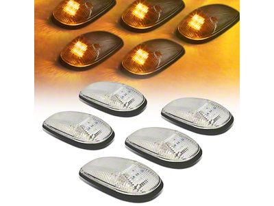 Amber LED Roof Cab Lights; Chrome (99-02 RAM 2500)