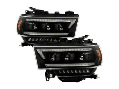 APEX Series High-Power LED Headlights; Black Housing; Clear Lens (19-24 RAM 2500 w/ Factory Reflective LED Headlights)
