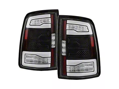 APEX Series Light Bar LED Tail Lights; Black Housing; Clear Lens (19-24 RAM 2500 w/ Factory LED Non-Blind Spot Tail Lights)