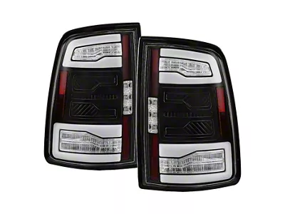APEX Series Light Bar LED Tail Lights; Black Housing; Clear Lens (19-24 RAM 2500 w/ Factory LED Blind Spot Tail Lights)