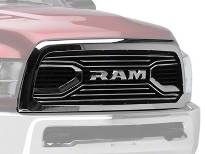 Badgeless Big Horn Style Upper Replacement Grille; Chrome (10-18 RAM 2500)