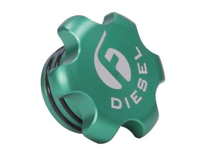 Billet Fuel Cap; Green (13-18 6.7L RAM 2500)