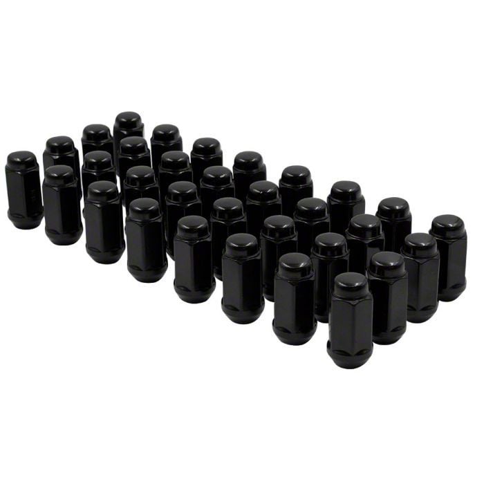 RAM 2500 Black 7/8Inch Bulge Acorn Lug Nut Kit; 9/16Inch; Set of 32