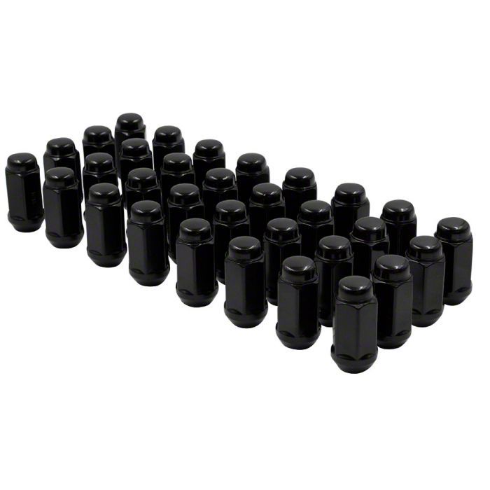 thumbnail image 2 of 32 Black Acorn Lug Nuts – 14x1.5 Thread, 3/4 Hex, 1.8 Tall – Fit 2012-2022 Ram 2500/3500 2 of 6