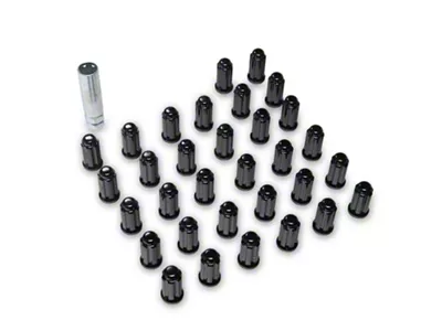 Black Closed End Spline Lug Nuts; M14 x 1.5; Set of 32 (12-25 RAM 2500)