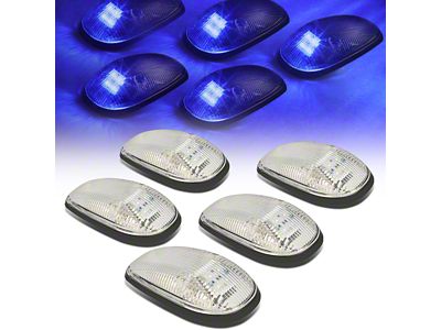 Blue LED Roof Cab Lights; Chrome (99-02 RAM 2500)