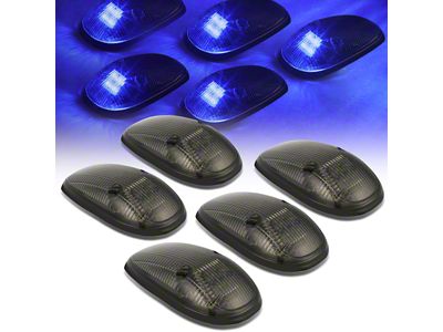 Blue LED Roof Cab Lights; Smoked (99-02 RAM 2500)