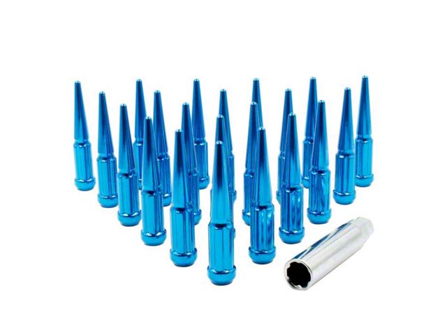 Blue Spike Lug Nut Kit; 14mm x 1.5; Set of 32 (12-24 RAM 2500)