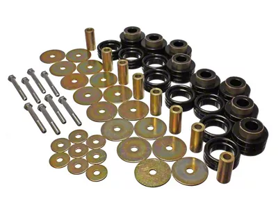 Body Mount Bushings and Hardware Kit; Polyurethane; Black (94-02 RAM 2500 Club Cab, Quad Cab)