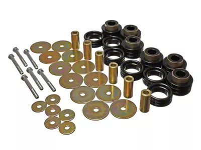 Body Mount Bushings and Hardware Kit; Polyurethane; Black (94-02 RAM 2500 Regular Cab)
