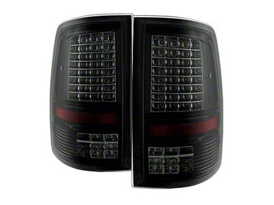 C-Shape LED Tail Lights; Black Housing; Smoked Lens (10-18 RAM 2500 w/ Factory Halogen Tail Lights)