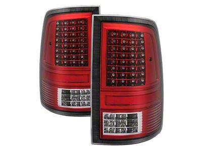 C-Shape LED Tail Lights; Chrome Housing; Red/Clear Lens (10-18 RAM 2500 w/ Factory Halogen Tail Lights)