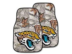 Carpet Front Floor Mats with Jacksonville Jaguars Logo; Camo (Universal; Some Adaptation May Be Required)
