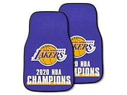 Carpet Front Floor Mats with Los Angeles Lakers 2020 NBA Champions Logo; Purple (Universal; Some Adaptation May Be Required)