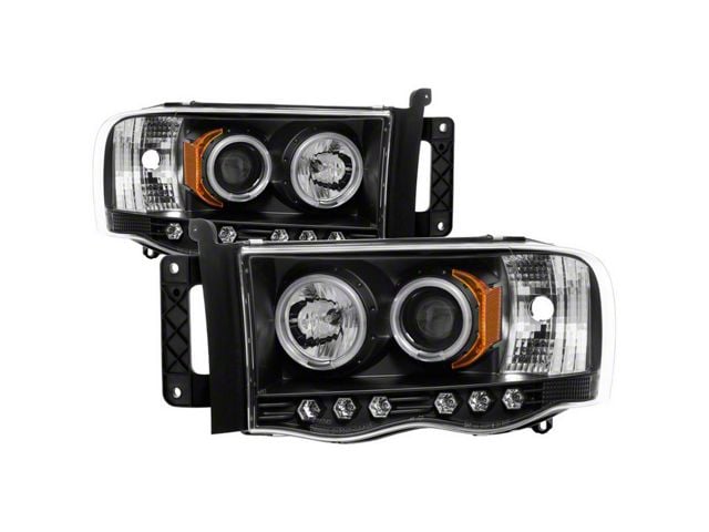 CCFL Halo Projector Headlights; Black Housing; Clear Lens (03-05 RAM 2500)