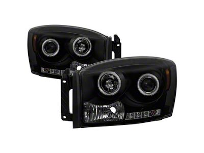 CCFL Halo Projector Headlights; Black Housing; Smoked Lens (06-09 RAM 2500)