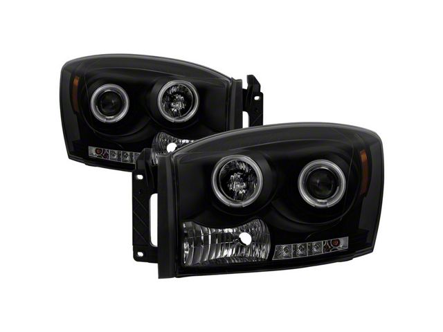 CCFL Halo Projector Headlights; Black Housing; Smoked Lens (06-09 RAM 2500)