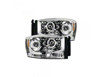 CCFL Halo Projector Headlights; Chrome Housing; Clear Lens (06-09 RAM 2500)