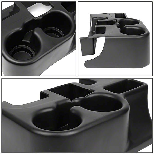 Center Console Cup Holder For RAM 1500 2500 3500 (2003-2012) - Black ABS Dual Drink Holder, Easy Install