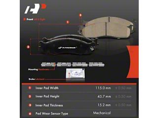 Front & Rear Ceramic Brake Pads w/Hardware for Dodge Ram 1500 2500 3500 Front & Rear Ceramic Brake Pads w/Hardware for Dodge Ram 1500 2500 3500