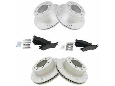 Ceramic Performance 8-Lug Brake Rotor and Pad Kit; Front and Rear (03-08 RAM 2500)