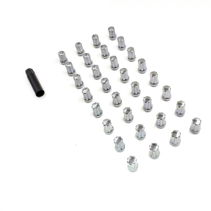RAM 2500 Chrome 7Spline Lug Nut Kit; 9/16Inch; Set of 32 (0311 RAM