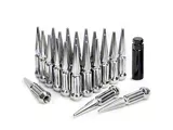 Chrome Extended Spiked Lug Nuts; M14x1.5; Set of 32 (12-26 RAM 2500)