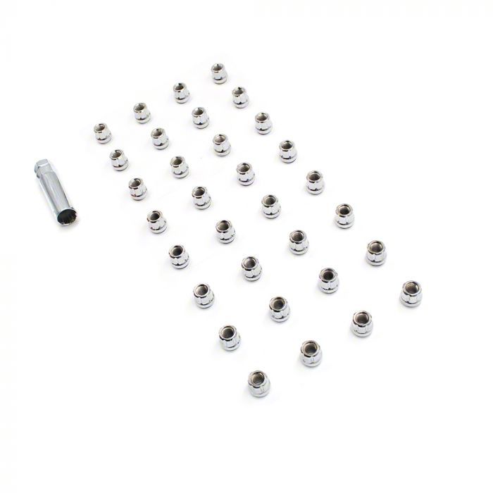 RAM 2500 Chrome OE Truck Spline Lug Nut Kit; 14mm x 1.5; Set of 32 (12
