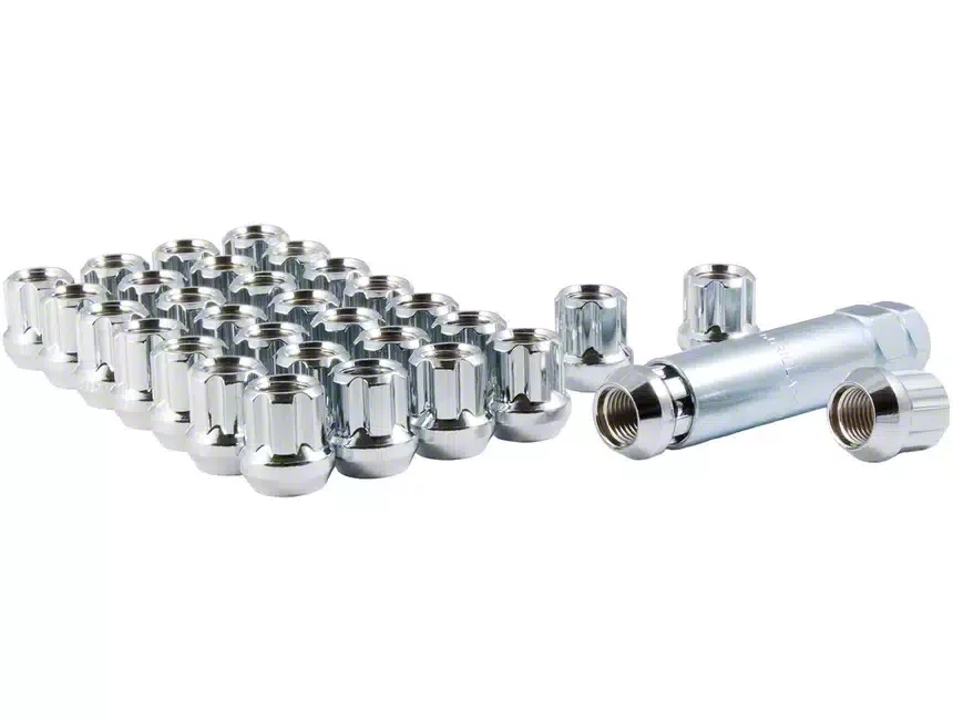 RAM 2500 Chrome Open End Spline Lug Nuts; M14 x 1.5; Set of 32 (1224