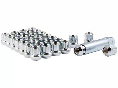 Chrome Open End Spline Lug Nuts; M14 x 1.5; Set of 32 (12-24 RAM 2500)