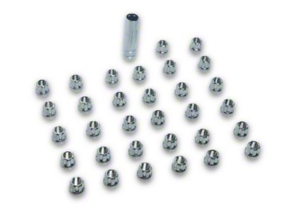 Chrome Open End Spline Lug Nuts; M14 x 1.5; Set of 32 (12-25 RAM 2500)