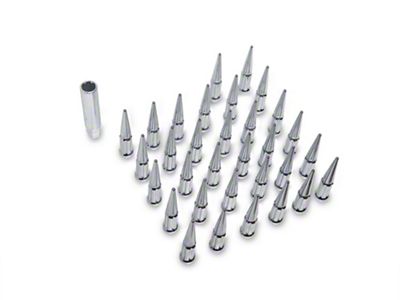 Chrome Spike Lug Nut Kit; 14mm x 1.5; Set of 32 (12-25 RAM 2500)