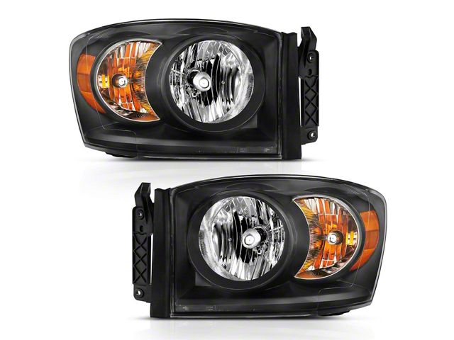 Crystal Headlights; Black Housing; Clear Lens (06-09 RAM 2500)