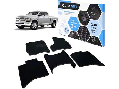 Custom Fit Front and Rear Floor Liners; Black (12-18 RAM 2500 Crew Cab)