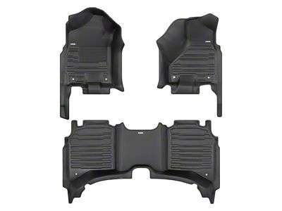 Custom Front and Rear Floor Mats; Black (19-24 RAM 2500 Crew Cab)