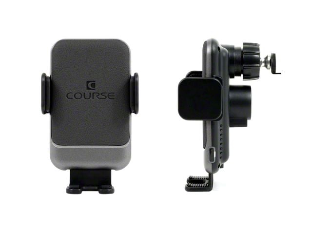 Direct Fit Phone Mount with Charging Auto Closing Cradle Head; Black; Left Side (19-24 RAM 2500 Laramie Longhorn, Limited, Limited Longhorn)