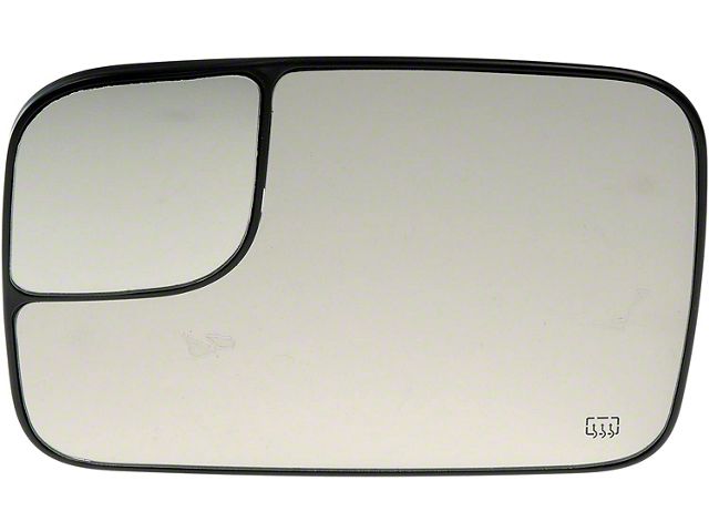 Door Mirror Glass; Heated Plastic Backed; Left; Fold-Away; Sales Code GPG; Power; Heated; With Trailer Tow Package (05-09 RAM 2500)