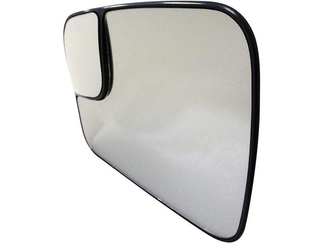Door Mirror Glass; Non-Heated Plastic Backed; Left; Fold-Away; Manual; Sales Code GPU; With Trailer Tow Package (05-09 RAM 2500)