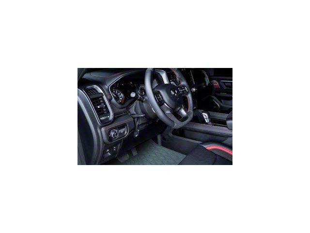 Double Layer Diamond Front and Rear Floor Mats; Base Layer Gray and Top Layer Black (10-18 RAM 2500 Crew Cab w/ Front Bucket Seats)