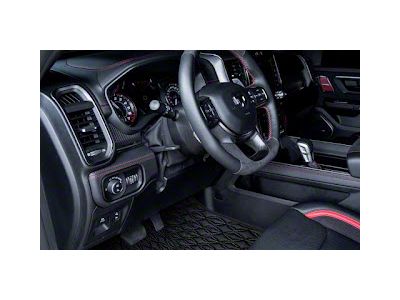 Double Layer Diamond Front Floor Mats; Base Layer Black and Top Layer Black (10-18 RAM 2500 Regular Cab w/ Bucket Seats)