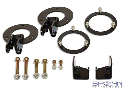 Dual Front Shock Mounting Kit for Stock Ride Height; Gloss Black (03-13 4WD RAM 2500)