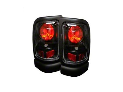 Euro Style Tail Lights; Black Housing; Clear Lens (94-02 RAM 2500)