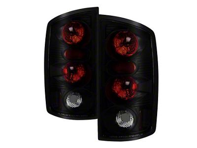 Euro Style Tail Lights; Black Housing; Smoked Lens (03-06 RAM 2500)