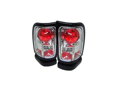 Euro Style Tail Lights; Chrome Housing; Clear Lens (94-02 RAM 2500)