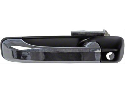 Exterior Door Handle; Front Left; Black and Chrome; Plastic (10-24 RAM 2500)