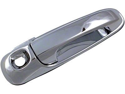 Exterior Door Handle; Front Right; With Keyhole; All Chrome; Plastic (03-09 RAM 2500)