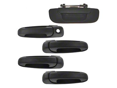 Exterior Door Handles; Front and Rear; Textured Black (03-09 RAM 2500 Quad Cab)