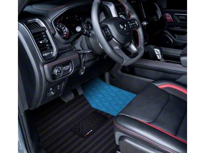 F1 Hybrid Front and Rear Floor Mats; Full Light Blue (10-18 RAM 2500 Crew Cab w/ Front Bucket Seats)