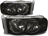 Factory Style Headlights; Black Housing; Smoked Lens (03-05 RAM 2500)