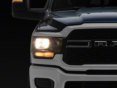 Factory Style Headlights; Chrome Housing; Smoked Lens (19-24 RAM 2500 w/ Factory Halogen Headlights)